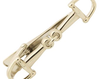 Pasador de corbata con forma de caballo dorado