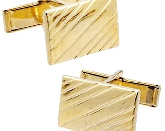 Antique/Vintage Gold tone Rectangle Cufflinks #1414