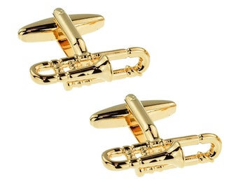 Gold Trombone Cufflinks