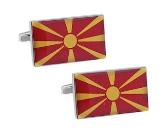 Macedonia Flag Cufflinks