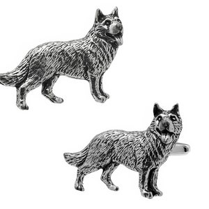 German Shepherd Dog Pewter Cufflinks