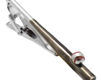 Baseball Bat & Ball Tie Clip Tie Bar