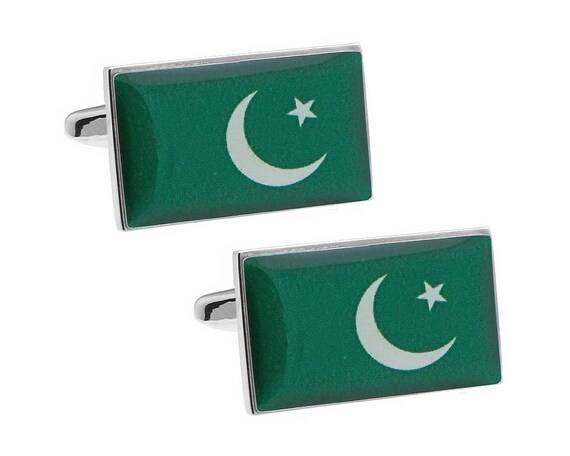 PAKISTAN FLAG Antique Silver Belt Buckle USA MADE Pakistani