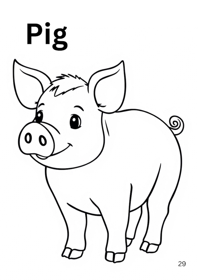 Animal Coloring Pages for Kids, Printable Kids Activity (digital ...