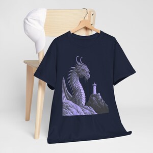 Dragon Graphic Tee: Monochromatic Medieval Fantasy Shirt image 7