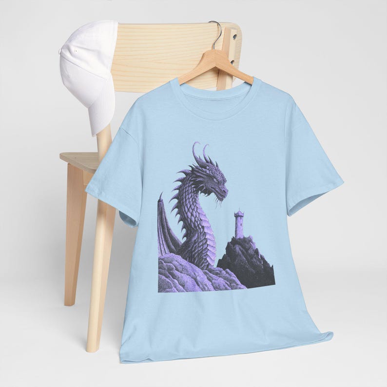 Dragon Graphic Tee: Monochromatic Medieval Fantasy Shirt image 6