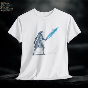 Female Knight T-Shirt: Medieval Sword Fantasy Graphic Tee