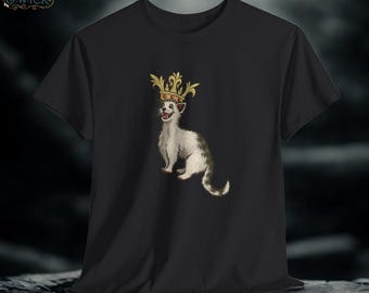 Crowned Dog Graphic Tee: Medieval Fantasy Castlecore Shirt