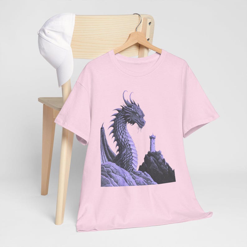 Dragon Graphic Tee: Monochromatic Medieval Fantasy Shirt image 8