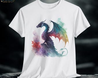 Watercolor Dragon T-Shirt: Fantasy Gamer Unisex Tee
