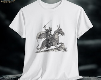 Fantasy Knight Rider Graphic Tee: Medieval Warrior Unisex T-Shirt