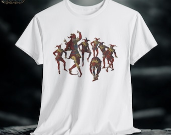 Dancing Jesters medieval castlecore T-Shirt | hand drawn courtly illustration