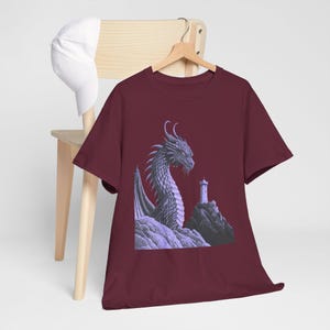 Dragon Graphic Tee: Monochromatic Medieval Fantasy Shirt image 4