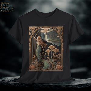 Mermaid Nature Mystical Fantasy Unisex Tee, Mermaidcore Graphic Shirt, Ocean Theme Cotton T-shirt, Sea Creature Gift, Merman Siren Top