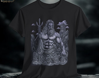 Poseidon Graphic Tee: Greek Mythology Ocean God T-Shirt