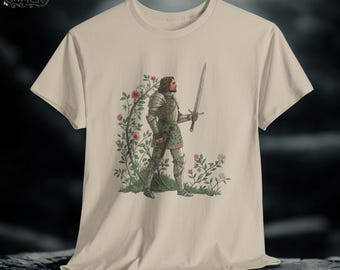 Castlecore Flower Knight Graphic Tee: Medieval Fantasy Unisex Shirt