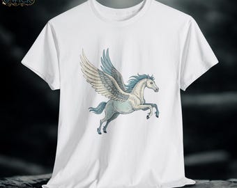 Flying Pegasus Graphic Tee: Mythical Creature T-Shirt