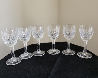 six Thomas WEBB Crystal Glass - Wellington Cut - Liqueur / Sherry Glasses