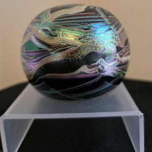 Vintage Isle of Wight? Glass iridescent paperweight