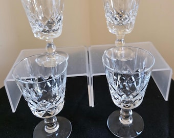 Four Crystal Brierley Sherry / Liqueur Glasses - Bruce Cut / Design