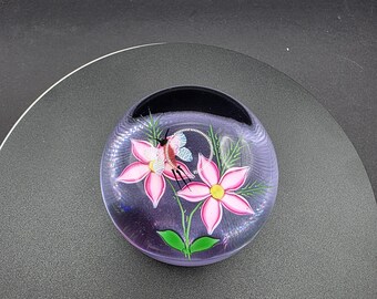 Limited Edition Caithness Mayfly + Flower Glass Paperweight - 70/250