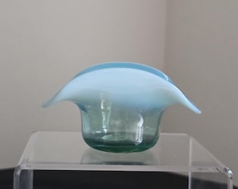 Small Uranium Victorian Vaseline Glass Pin Dish