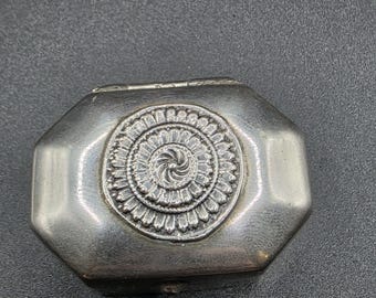 Silver Plate Octagonal Hinged Trinket Pot