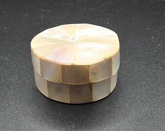 10 Sided Mother of Pearl Shell Trinket Lidded Pot