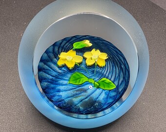 Limited Edition Primroses Whitefriars Caithness Glass Paperweight -  75/250