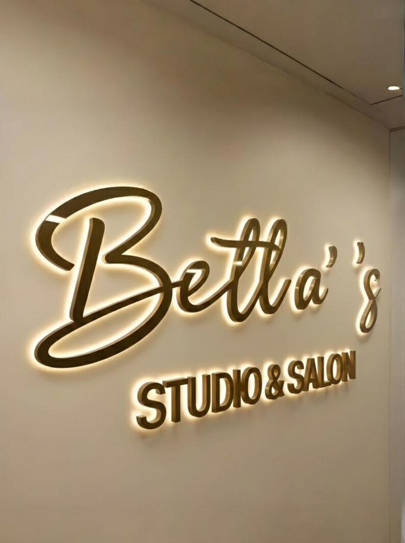 Backlit Metal Letters, 3D Logo Sign, LED Wall Sign, Illuminated ...