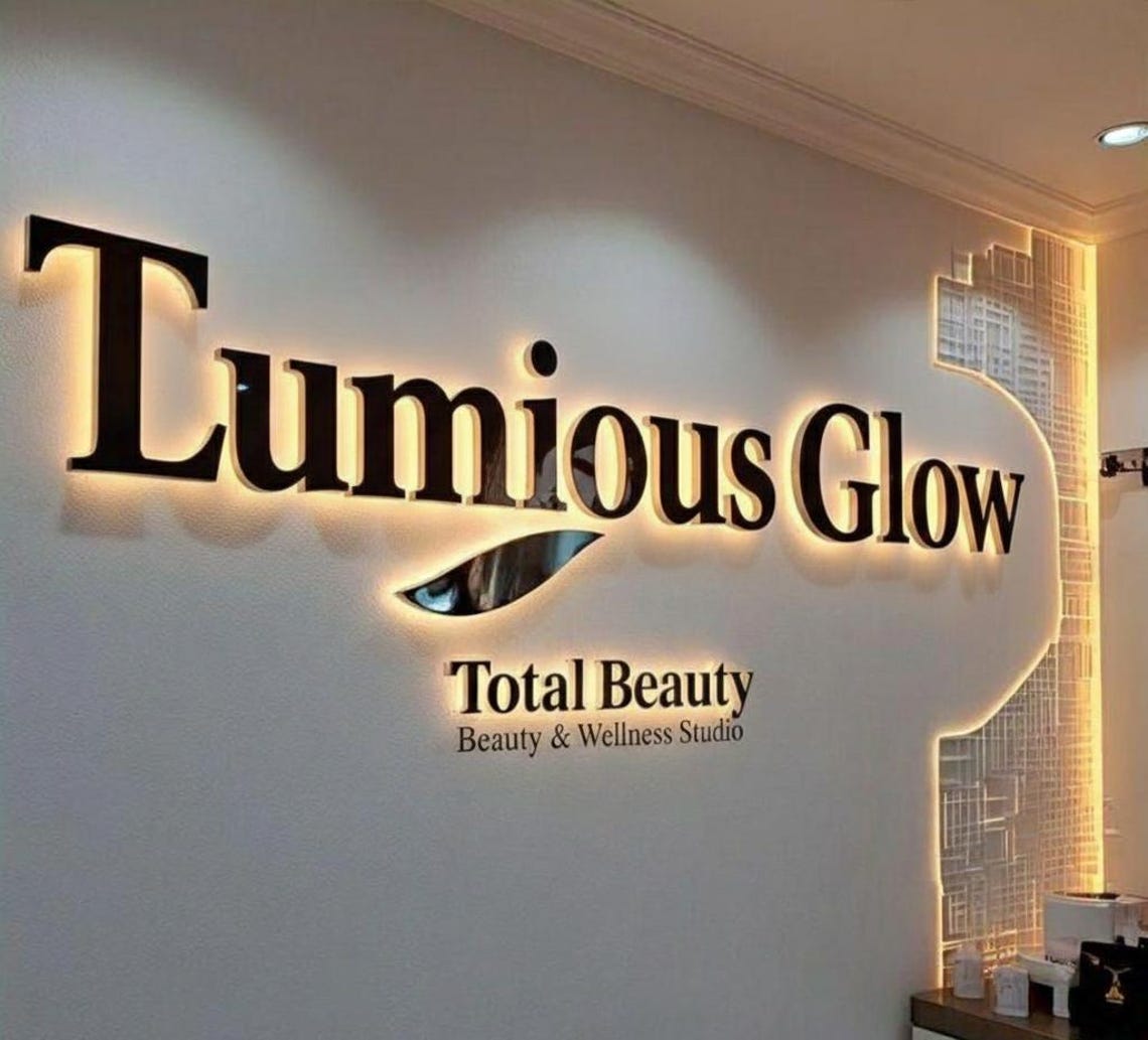 Backlit Metal Letters, 3D Logo Sign, LED Wall Sign, Illuminated ...