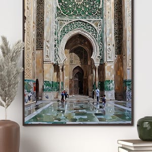 Hassan II Mosque Print: Casablanca Islamic Architecture Art (Digital Download