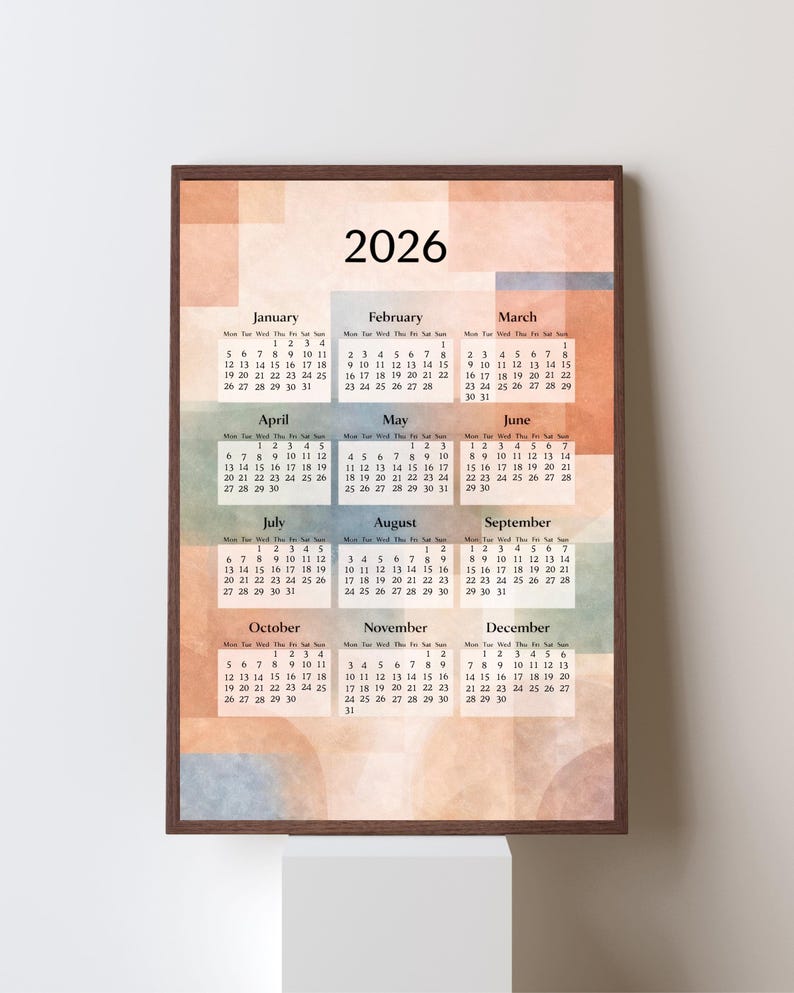2026 Minimalist Wall Calendar | Abstract Neutral Art | Modern Printable ...