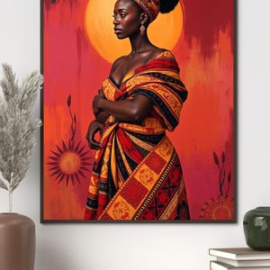 Afrocentric Woman Portrait: Bold African Art, Tribal Decor (Digital Download)