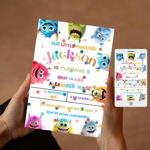 MONSTER Birthday invitation template,Monster Birthday Party Invitation,One Little Monster Birthday Invite,Monster Theme Birthday Invitation