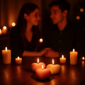 Heart Shaped Candle – Romantic Soy Wax Candle Gift for Her – Scented Aesthetic Candle – Handmade Love Candle – Red Wedding Favor