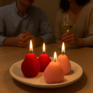Strawberry Shaped Candle ,Handmade Fruit Soy Wax Candle ,Scented Red Berry Candle ,Aesthetic Gift for Her,Cute Home Decor,Birthday Favor