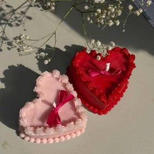 Heart Shaped Soy Candle | Romantic Scented Candle for Her | Handmade Gift for Valentine&#39;s Day, Wedding Favor  Birthday Gift for Girlfriend