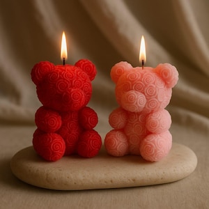 Handmade Teddy Bear Candle – Cute Soy Wax Gift for Her, Nursery Decor, Baby Shower Favor,Scented Animal Candle