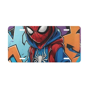 Customizable Superhero Vanity Plate, Car Accessories, Personalized License Plate, Unique Gift, Wall Decor, Kids Room Decoration
