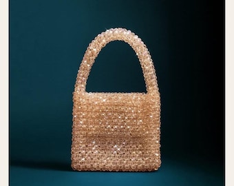 Crystal Beaded Mini Bag | Elegant Evening Party Clutch, Bridal Wedding Handbag