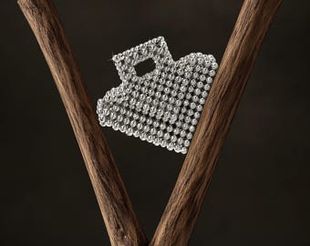 Luxury silver beaded bag | Elegant Evening clutch | sparkly statement bag | party wear