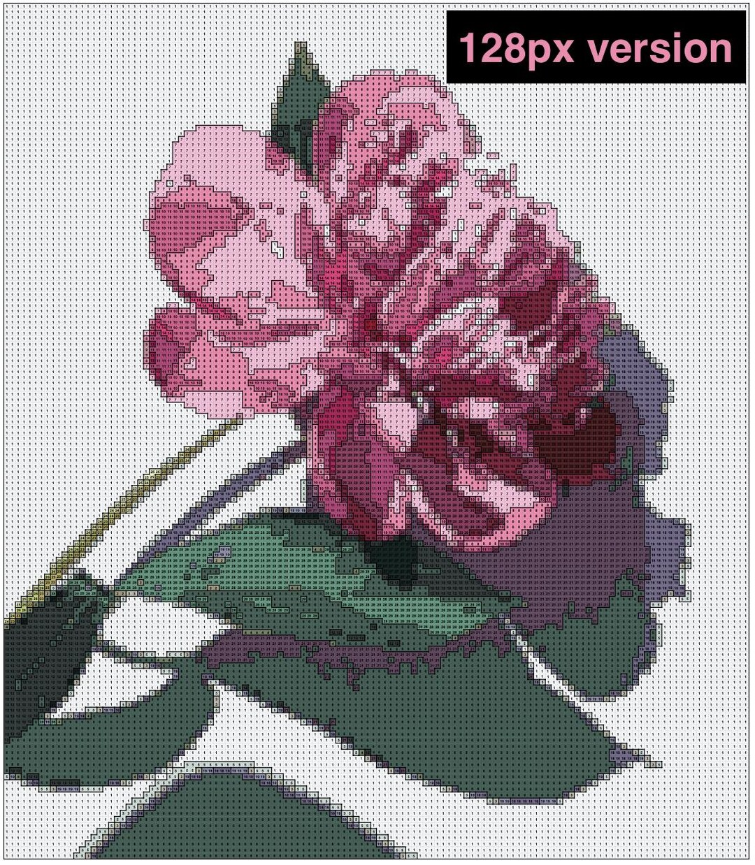 Rose Color by Numbers, Crochet Pattern/beading /cross-stitch Pattern - Etsy