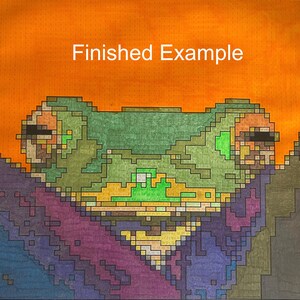 Frog Pattern for Crochet/Beading/Cross-Stitch/Knitting/Color by Numbers