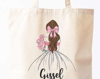 Bolsa de manta para quinceañera | Recuerdos elegantes para invitados | Tote bag personalizada | Regalo XV