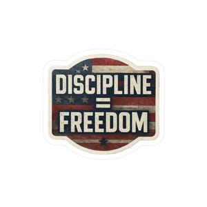 Disciplin = Frihet-klistermärke - Patriotisk fitnessmotivation-dekal, amerikansk flagga-vinyl, Gritty Gym-klistermärke, vattentät
