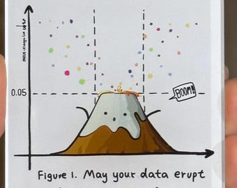 Volcano Plot Acrylic Magnet – Bioinformatics, Data Science Humor Fridge Decor