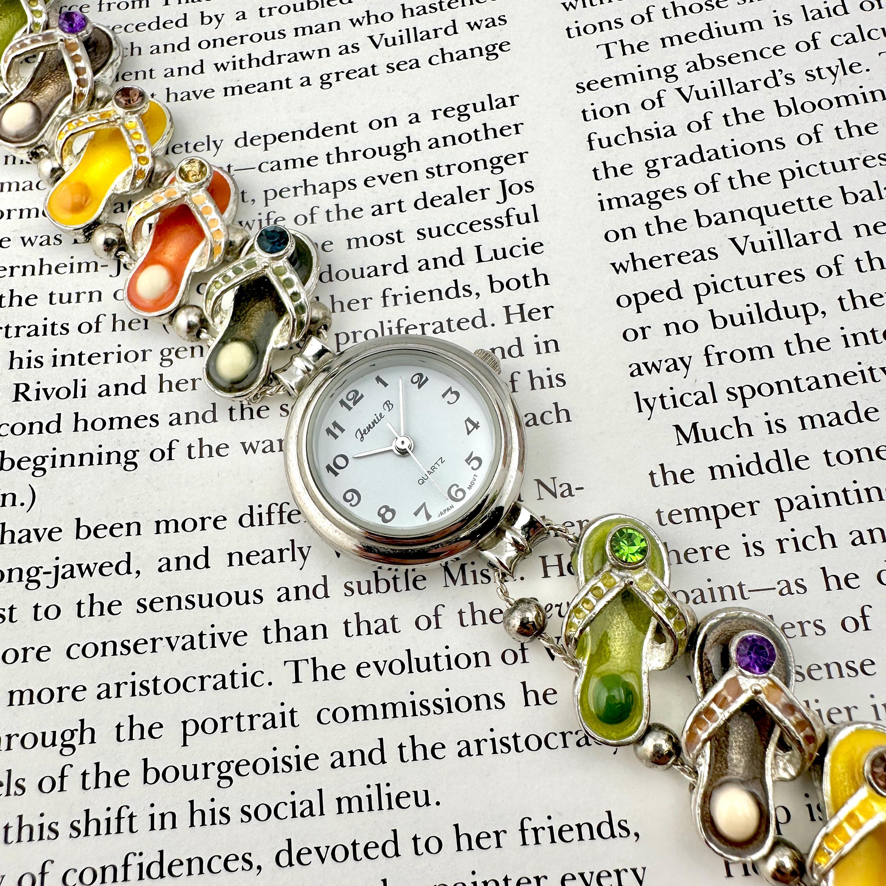 Vintage Jennie B Flip Flop Sandal Charm Bracelet Watch Quartz New Battery Summer Jennie B Women Wristwatches | eBay main image 2