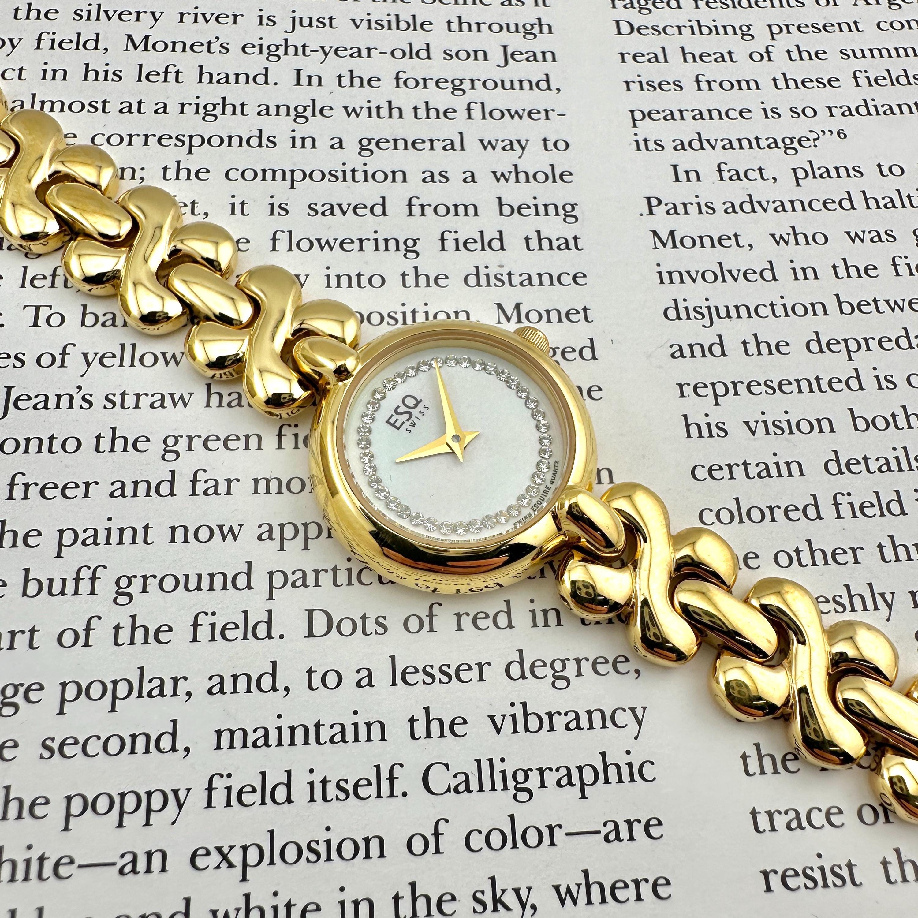 Vintage ESQ Swiss by Movado Women’s Gold-Tone Crystal Accent Bracelet Watch!! ESQ Movado Women main image 2