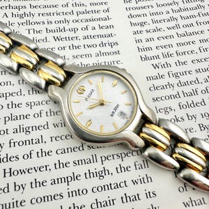 Vintage Pulsar by Seiko Two-tone Bracelet Watch, Silver Dial  display picture 2